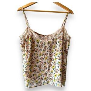 Boho picnic hippie flirty girly festival Cold mode floral Y2K tank top‎ sz large
